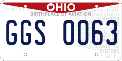 OH license plate GGS0063