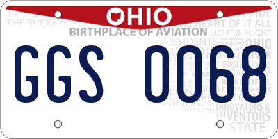 OH license plate GGS0068