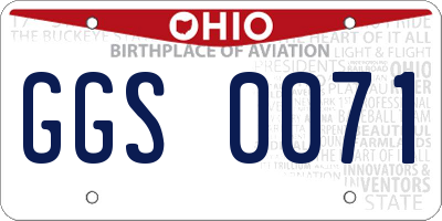 OH license plate GGS0071