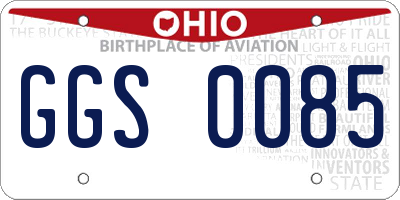 OH license plate GGS0085