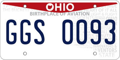 OH license plate GGS0093