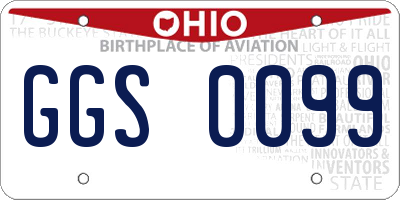 OH license plate GGS0099