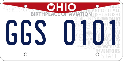 OH license plate GGS0101