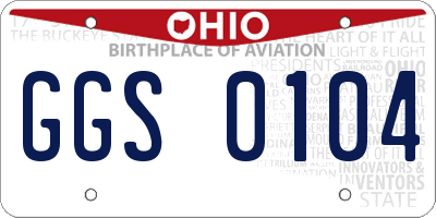 OH license plate GGS0104