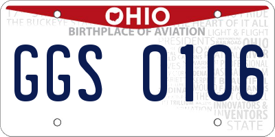 OH license plate GGS0106