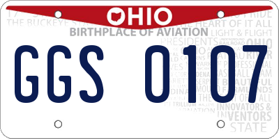 OH license plate GGS0107