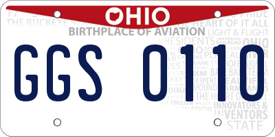OH license plate GGS0110