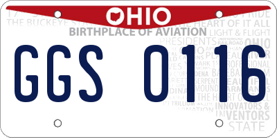 OH license plate GGS0116