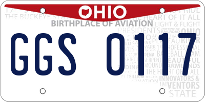 OH license plate GGS0117