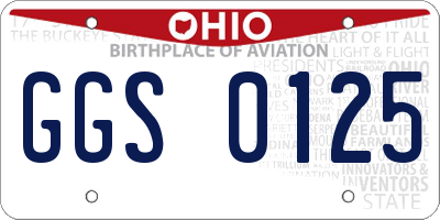 OH license plate GGS0125