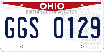 OH license plate GGS0129