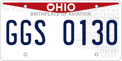 OH license plate GGS0130