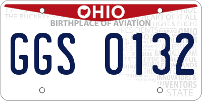 OH license plate GGS0132