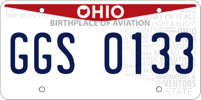 OH license plate GGS0133