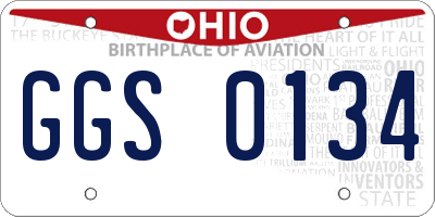 OH license plate GGS0134