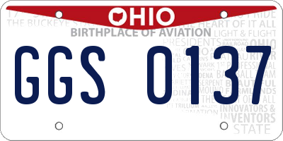 OH license plate GGS0137