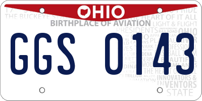 OH license plate GGS0143