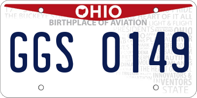 OH license plate GGS0149