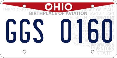 OH license plate GGS0160