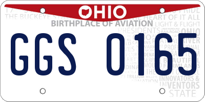 OH license plate GGS0165