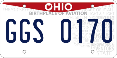OH license plate GGS0170