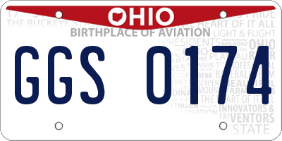 OH license plate GGS0174