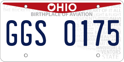 OH license plate GGS0175