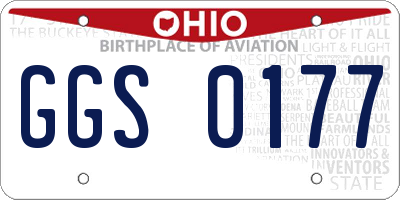 OH license plate GGS0177