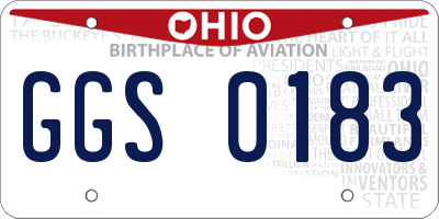 OH license plate GGS0183
