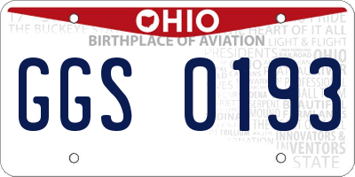 OH license plate GGS0193