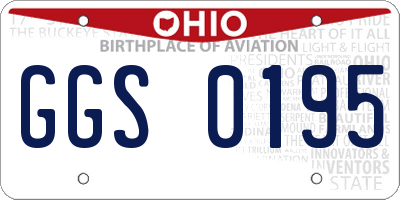 OH license plate GGS0195