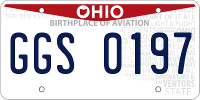 OH license plate GGS0197