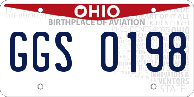 OH license plate GGS0198