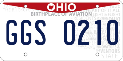 OH license plate GGS0210