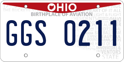 OH license plate GGS0211