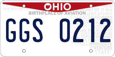 OH license plate GGS0212