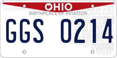 OH license plate GGS0214