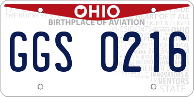 OH license plate GGS0216