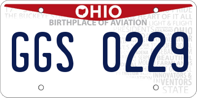 OH license plate GGS0229