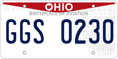 OH license plate GGS0230