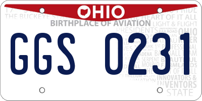 OH license plate GGS0231