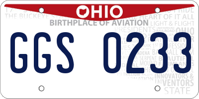 OH license plate GGS0233