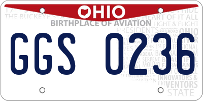 OH license plate GGS0236
