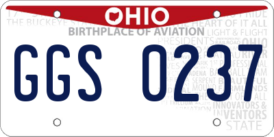 OH license plate GGS0237