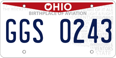 OH license plate GGS0243