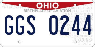 OH license plate GGS0244
