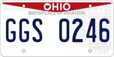 OH license plate GGS0246