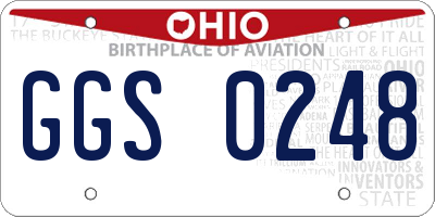 OH license plate GGS0248