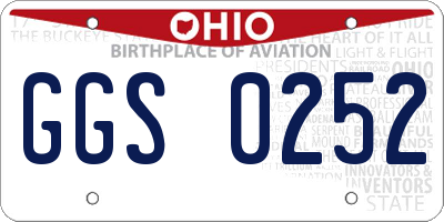 OH license plate GGS0252