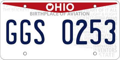OH license plate GGS0253